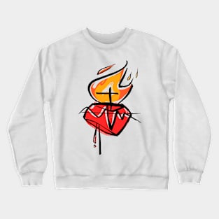 Jesus Christ Sacred Heart illustration Crewneck Sweatshirt